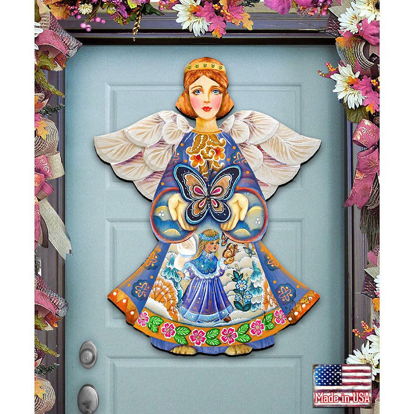 Designocracy Butterfly Spring Angel Door Decor Easter Spring Decor Image