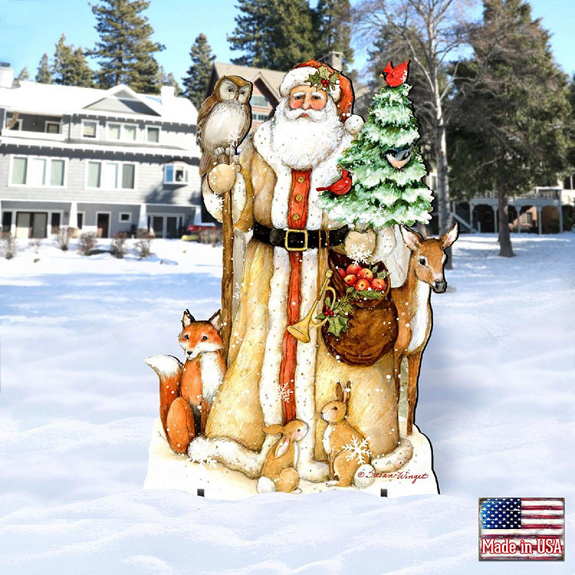 Designocracy Ivory Santa Christmas Outdoor Decor by Susan Winget Christmas Santa Snowman Decor Image
