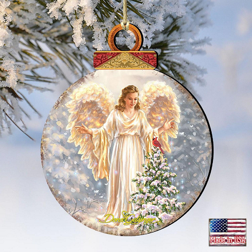 Angels Wooden Christmas Ornaments (Set of 5)