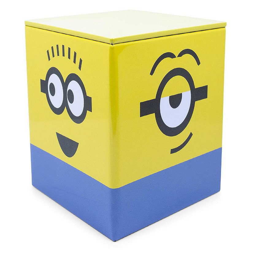 Despicable Me Minions Tin Storage Box Cube Organizer with Lid  4 Inches Image