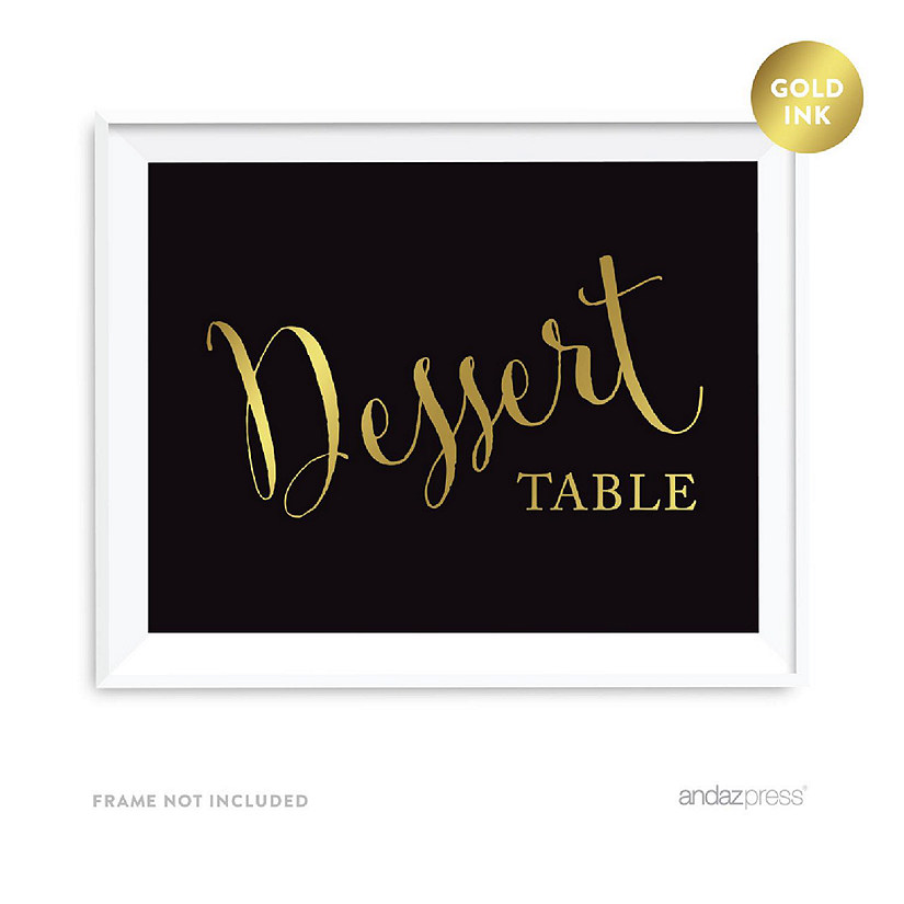Dessert Table Sign Black Gold 8.5x11 Image