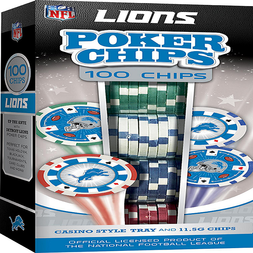 Detroit Lions 100 Piece Poker Chips Image