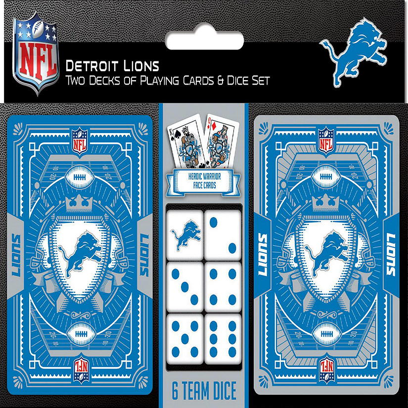 Detroit Lions - 2-Pack Playing Cards & Dice Set Image