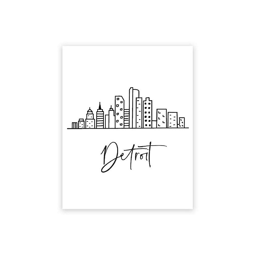 Detroit Skyline BW 16x20in 1-Pack Image