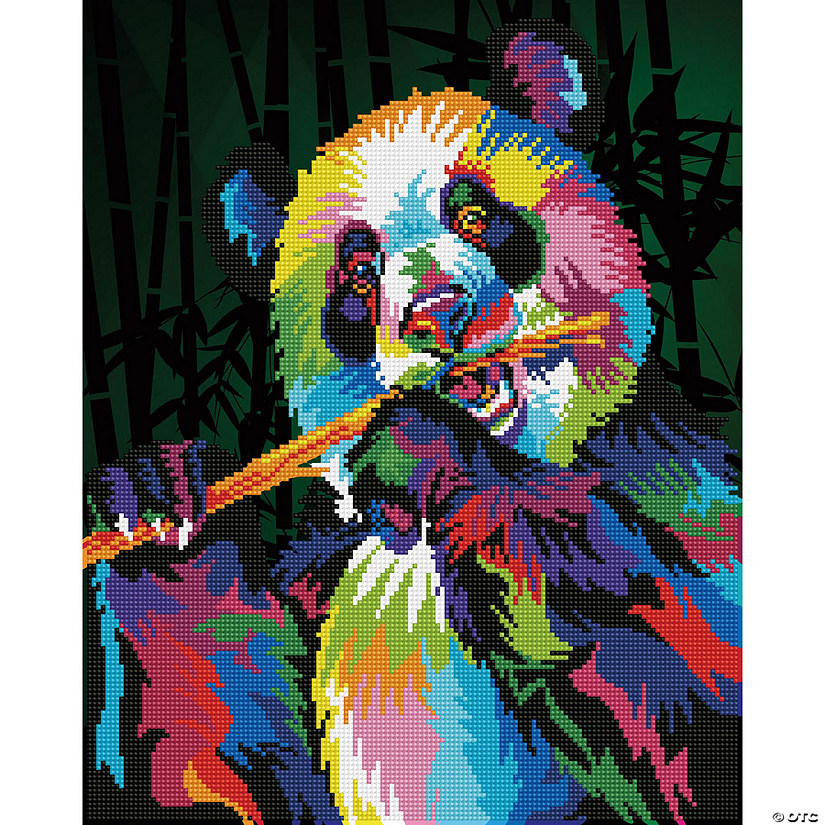 Diamond Art Kit 16"x 20" Advanced Rainbow Panda&#160; &#160;&#160; &#160; Image