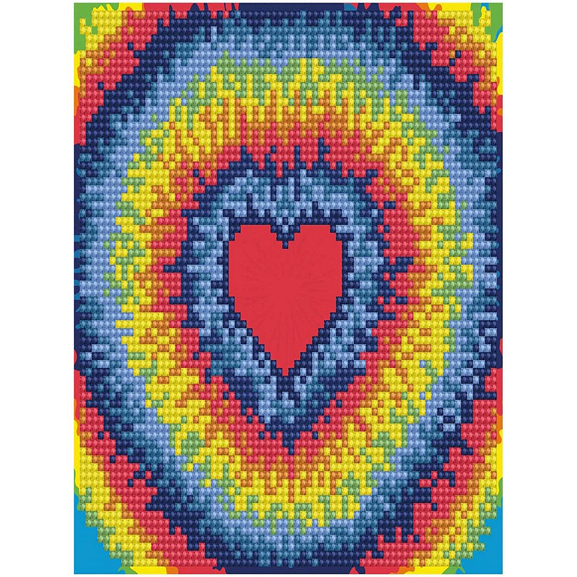 Diamond Art Kit 8x8 Beginner Tie Dye Heart
