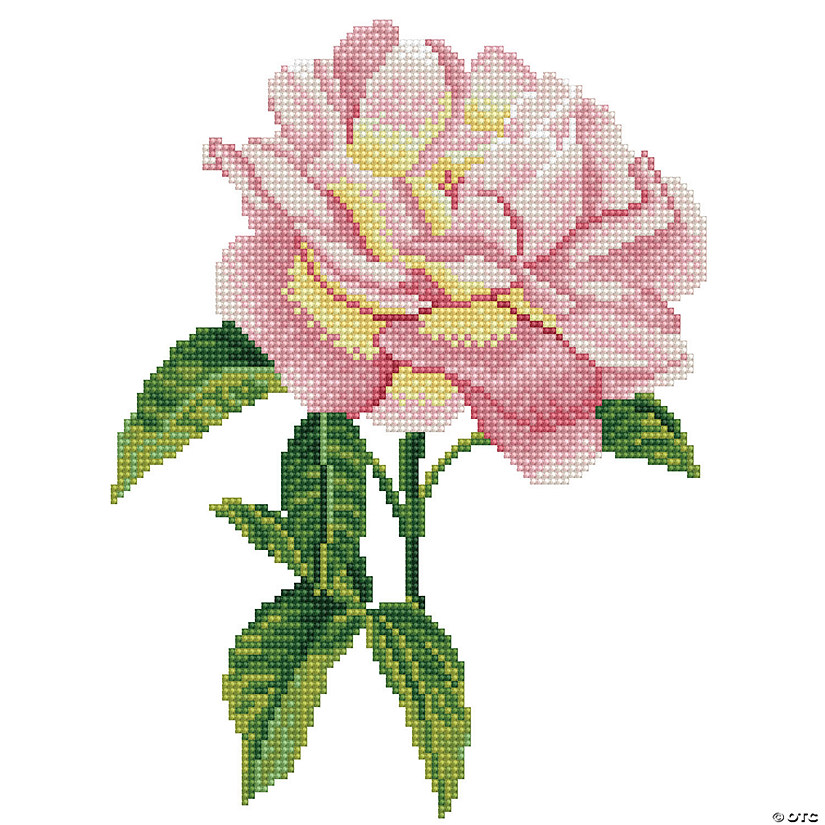Diamond Dotz Diamond Embroidery Facet Art Kit 11"X14"-Pink Rose with Frame Image