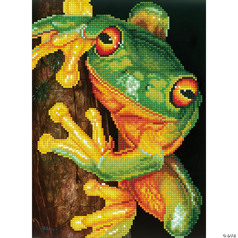 Diamond Dotz Diamond Embroidery Facet Art Kit 16.5"X12.6"-Green Tree Frog Image