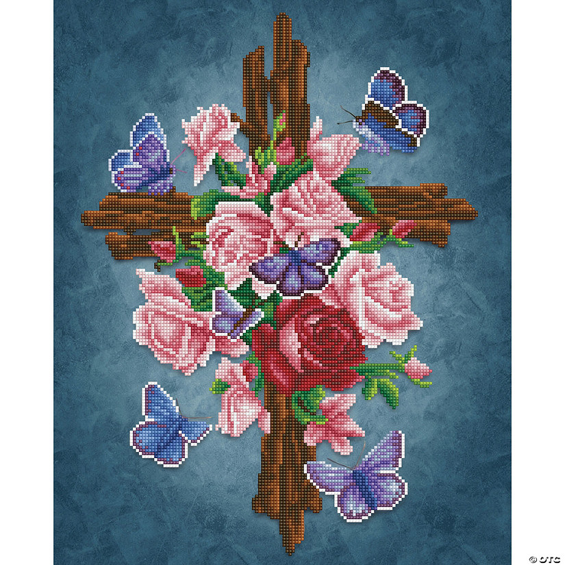 Diamond Dotz Diamond Embroidery Facet Art Kit 16"X20"-Flower Cross Image
