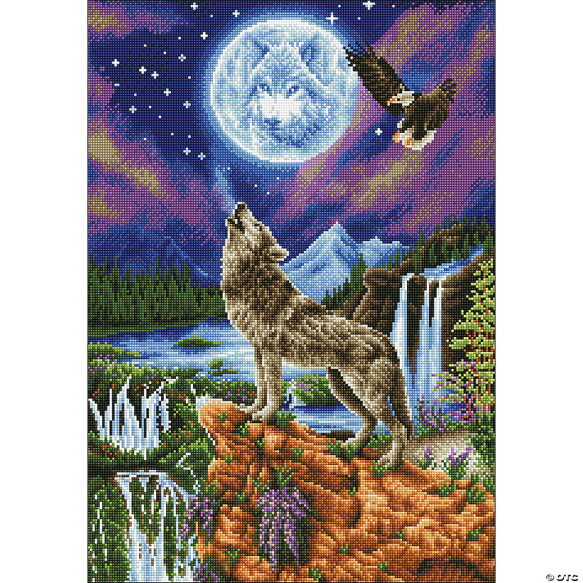 Diamond Dotz Diamond Embroidery Facet Art Kit 18.5"X26.4"-Mystic Wolf Image