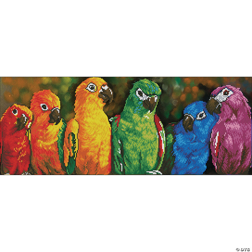 Diamond Dotz Diamond Embroidery Facet Art Kit 22.44"X16.14"-Rainbow Parrots Image