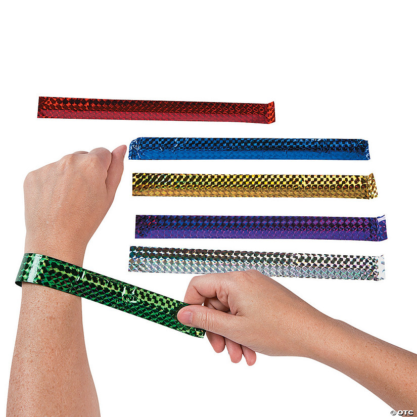 Diamond Metallic Slap Bracelets - 12 Pc. Image