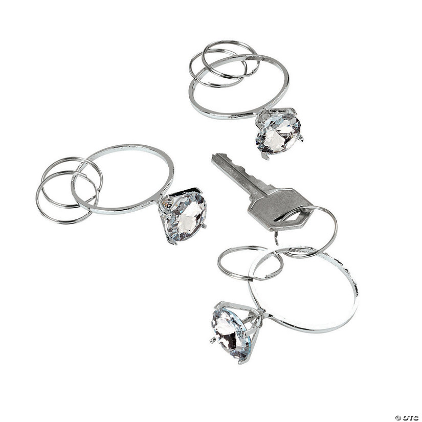 Diamond Ring Keychains - 12 Pc. Image