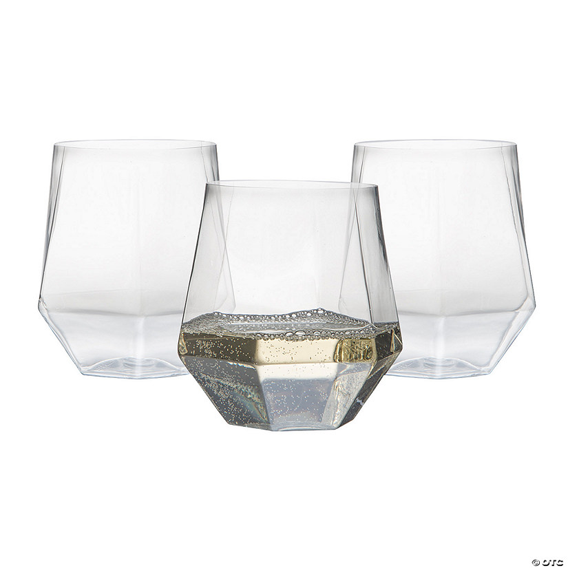 DiamondShaped Plastic Stemless Wine Glasses 12 Ct. Oriental Trading