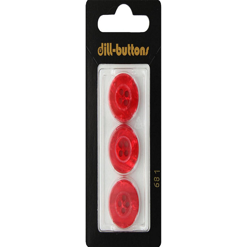 Dill Buttons 18mm 3pc 4 Hole Red Image