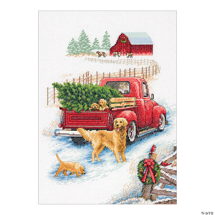 Dimensions Counted Cross Stitch Kit 10"X14"-Winter Ride (14 Count) Image