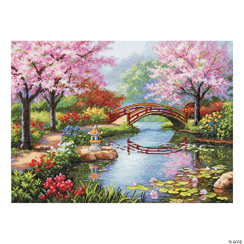 Dimensions Gold Collection Counted Cross Stitch Kit 16"X12"-Japanese Garden (16 Count) Image