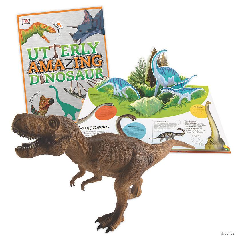 Dinosaur Book and T-Rex Model Set Image