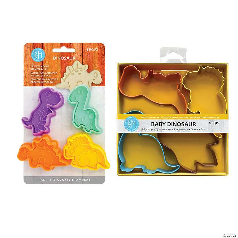Dinosaur Cookie Cutter and Stamper 8 Piece Set Image