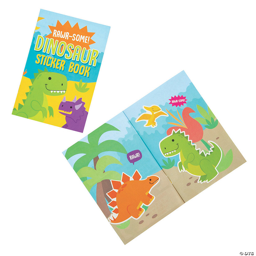 Dinosaur Sticker Scene Books - 12 Pc. Image
