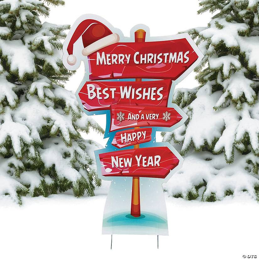 Directional Holiday Outdoor Yard Sign Image