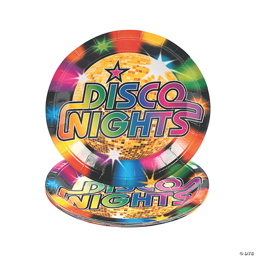 Disco Party Paper Dinner Plates - 8 Ct. - Discontinued