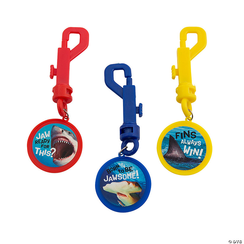 Discovery Shark Week&amp;#8482; Backpack Clip Keychains - 12 Pc. Image