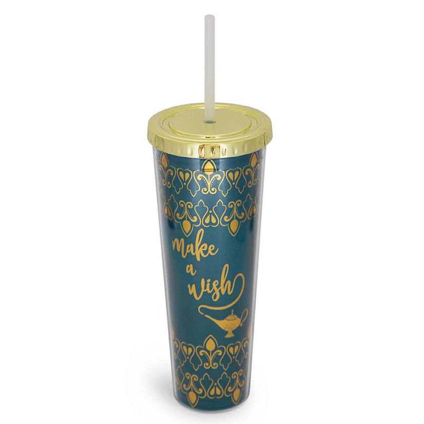 Disney Aladdin "Make A Wish" Reusable Carnival Cup with Lid and Straw  Holds 16 Ounces Image
