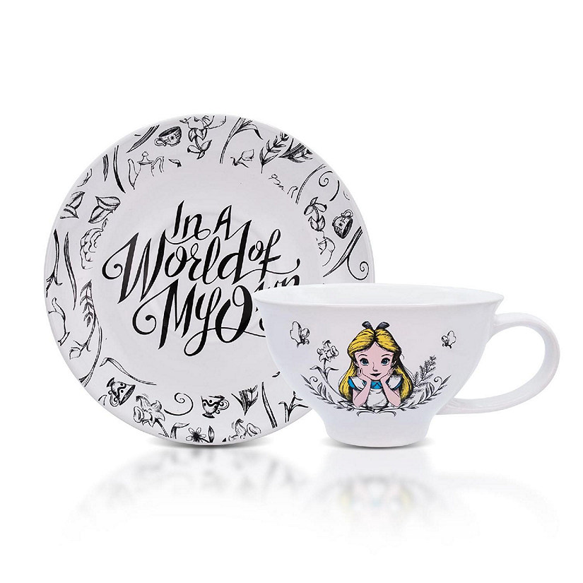 Disney Alice In Wonderland "World of My Own" Ceramic Teacup and Saucer Set Image