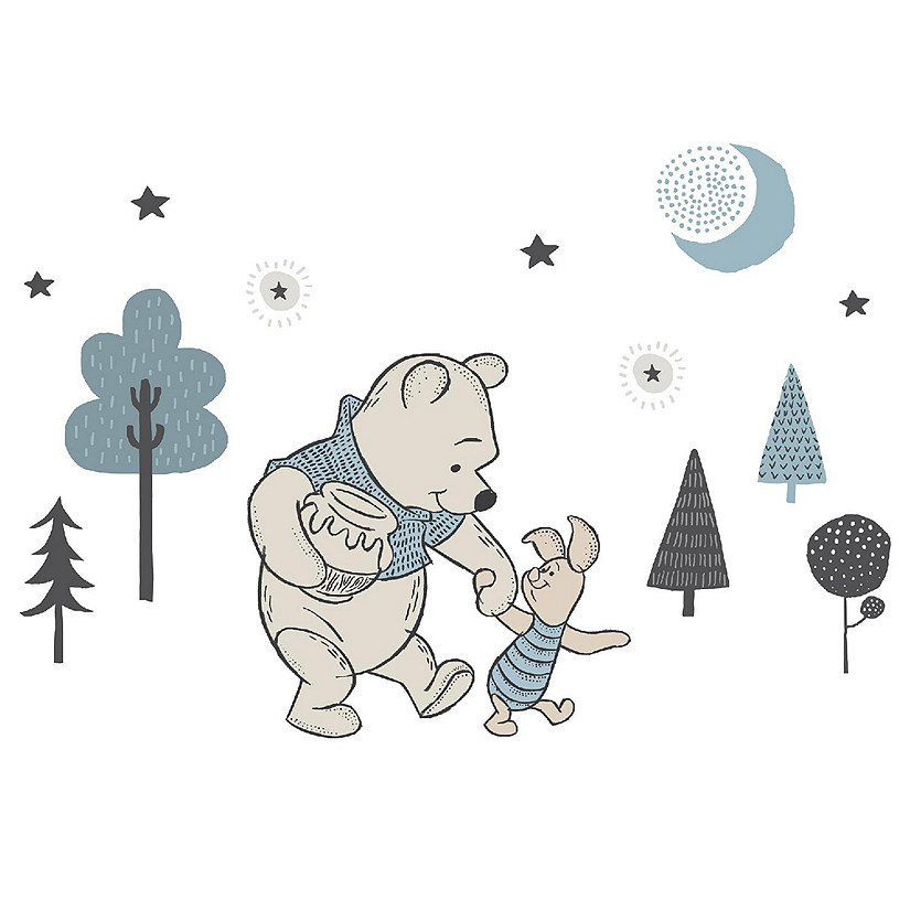 Disney Baby Forever Pooh Blue/Beige Bear Wall Decals by Lambs & Ivy Image