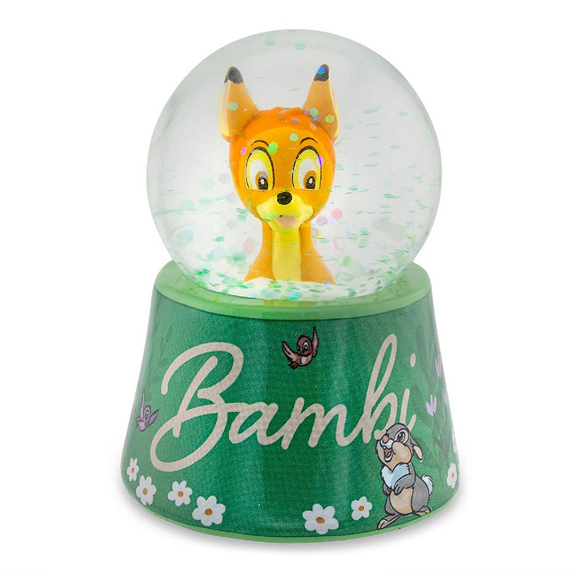 Disney Bambi "Pretty Flower" Mini Light-Up Snow Globe  3 Inches Tall Image
