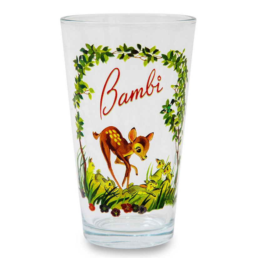 Disney Bambi Storybook Scene Pint Glass  Holds 16 Ounces Image