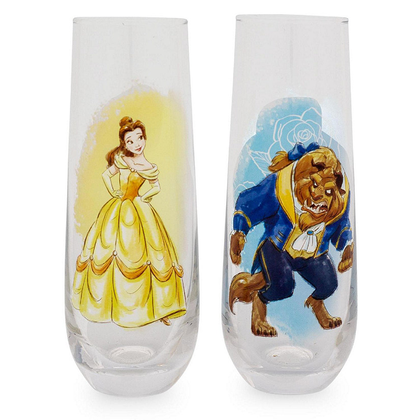 Disney Beauty and the Beast 9-Ounce Stemless Fluted Glassware  Set of 2 Image