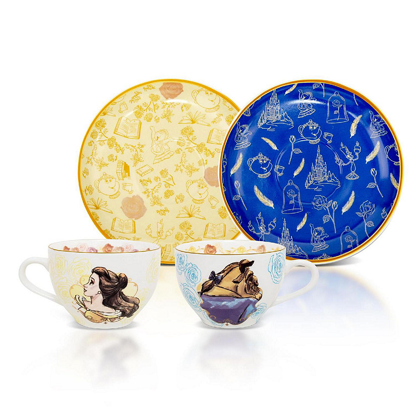 Disney Beauty and the Beast Bone China Teacup and Saucer  Set of 2 Image