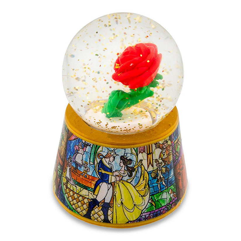 Disney Beauty and the Beast Mini Light-Up Snow Globe  3 Inches Tall Image