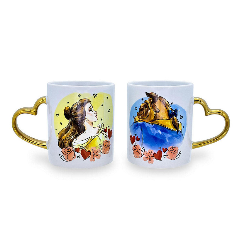 Disney Beauty and the Beast Sculpted Handle Mug Set  Each Holds 14 Ounces Image
