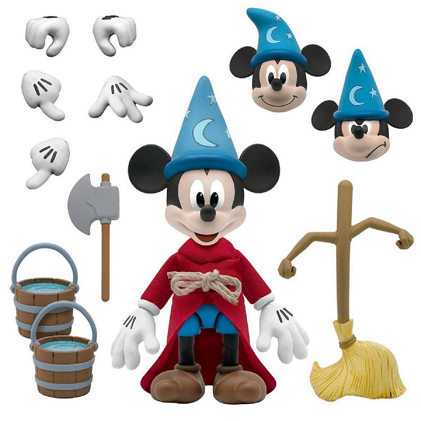 Disney Fantasia Sorcerer's Apprentice Mickey Mouse Ultimates Action Figure Super7 Image