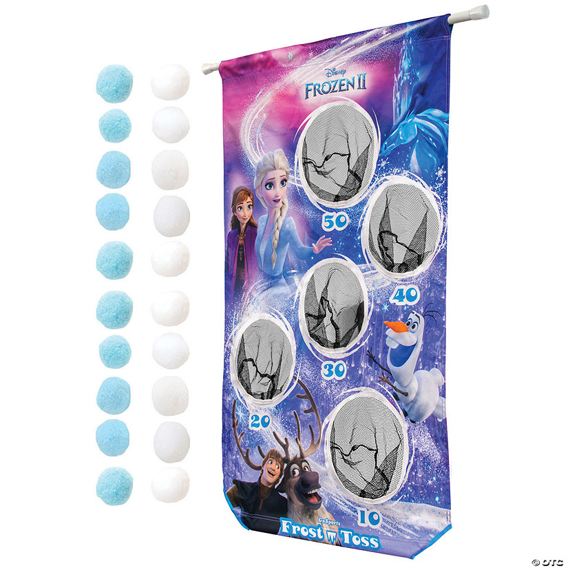 Disney Frozen 2 Frost Toss Doorway Game by GoSports - Includes 20 Snowballs and Adjustable Tension Rod Image