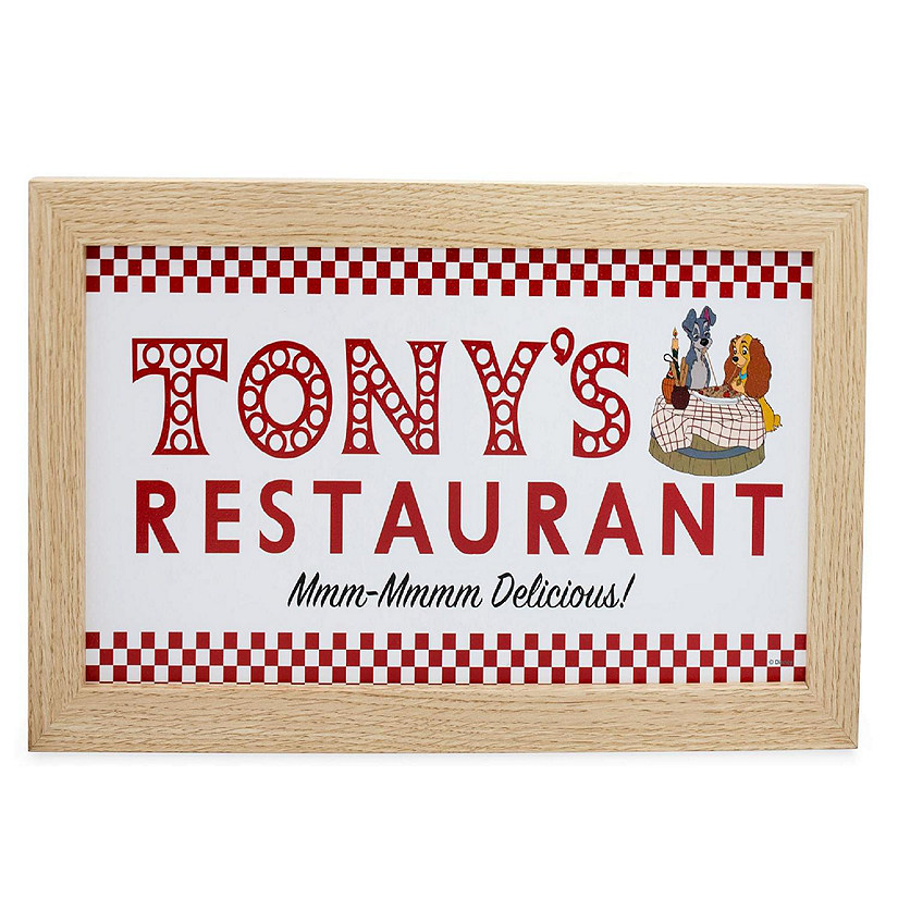 Disney Lady and the Tramp Tony's Restaurant Wood Framed Wall Art Decor Image