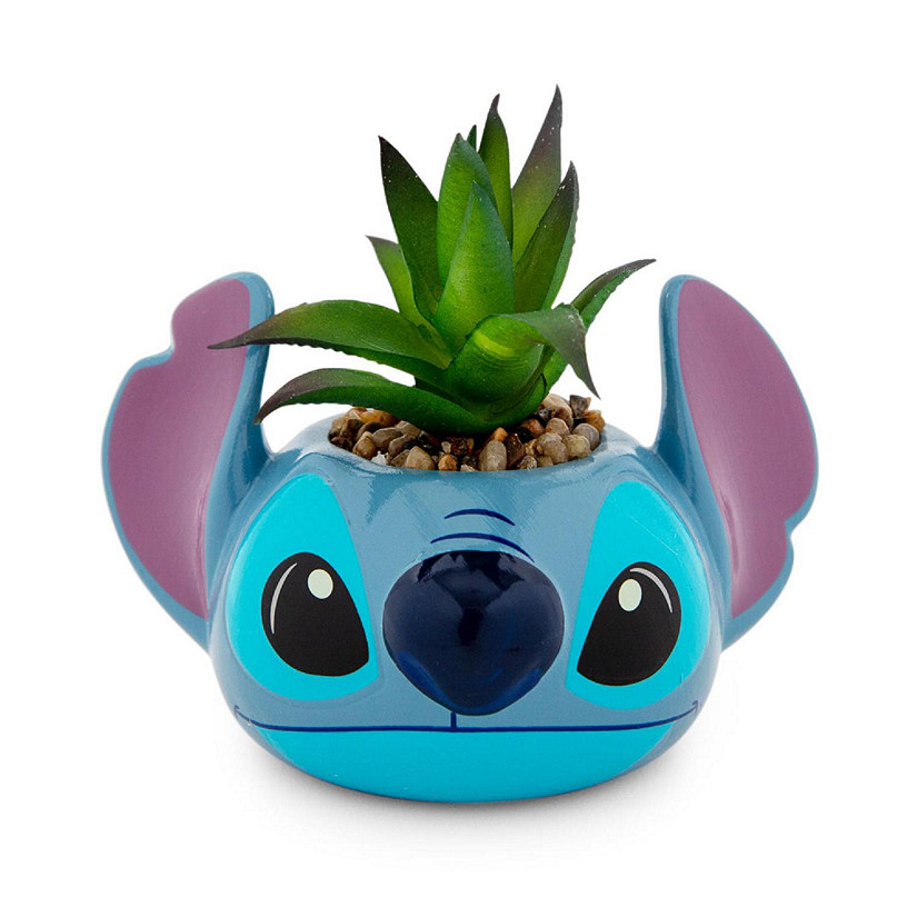 Disney Lilo & Stitch 3-Inch Ceramic Mini Planter with Artificial Succulent Image