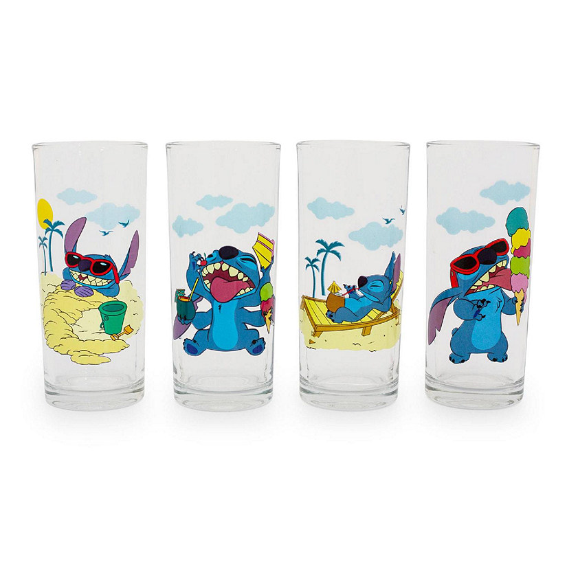 Disney Lilo & Stitch Beach Day 10-Ounce Tumbler Glasses  Set of 4 Image