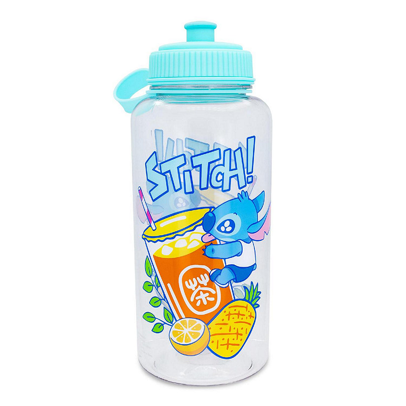 Disney Lilo & Stitch Bubble Tea Water Bottle With Sports Cap  Holds 34 Ounces Image