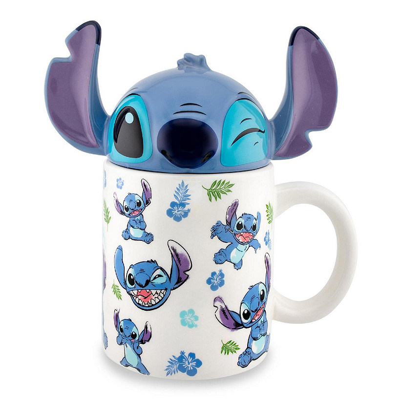Disney Lilo & Stitch Ceramic Mug With Sculpted Topper  Holds 18 Ounces Image