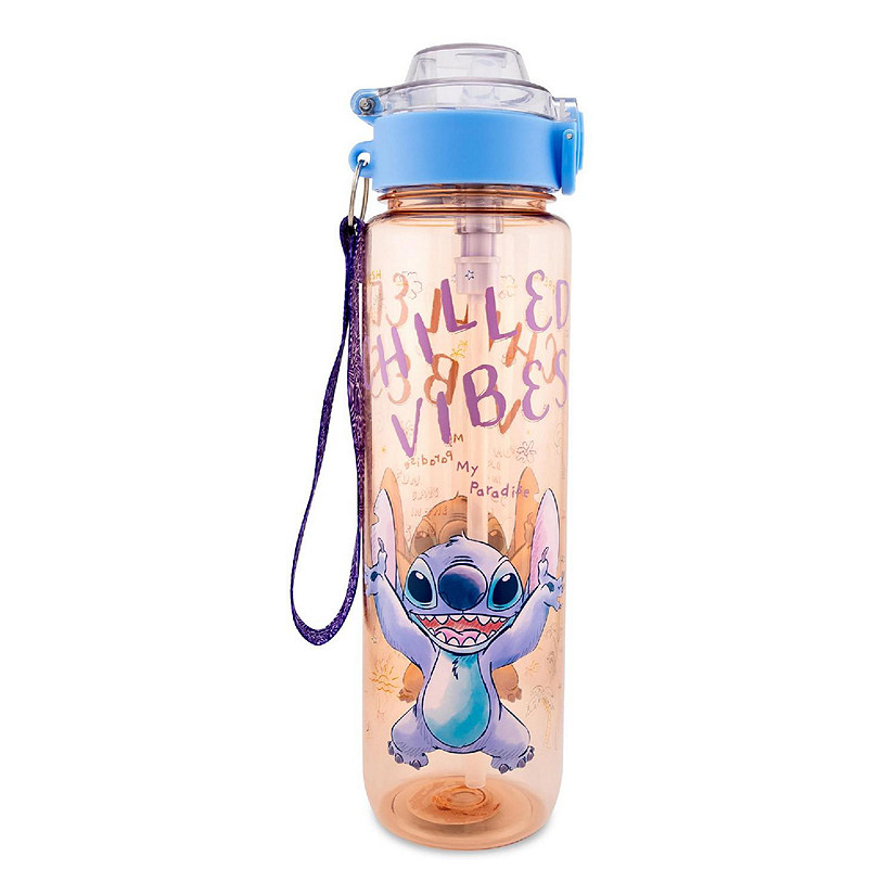 Disney Lilo & Stitch "Chilled Vibes" Water Bottle With Lid and Strap  33 Ounces Image