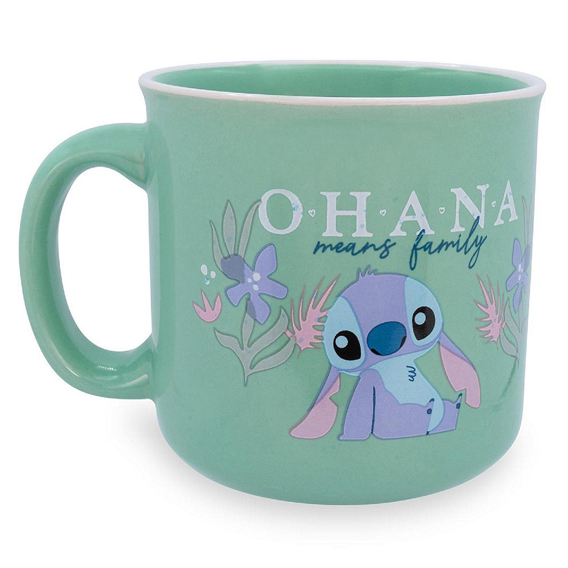 Disney Lilo & Stitch "Ohana Means Family" Ceramic Camper Mug  Holds 20 Ounces Image