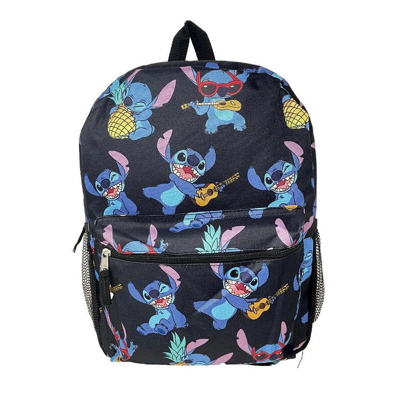 Disney Lilo & Stitch Pineapple & Guitar Print 16 Inch Kids Backpack Image