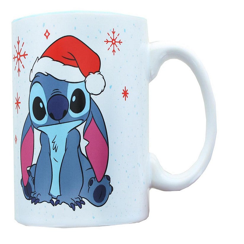 Disney Lilo & Stitch Santa Hat Ceramic Mug  Holds 20 Ounces Image