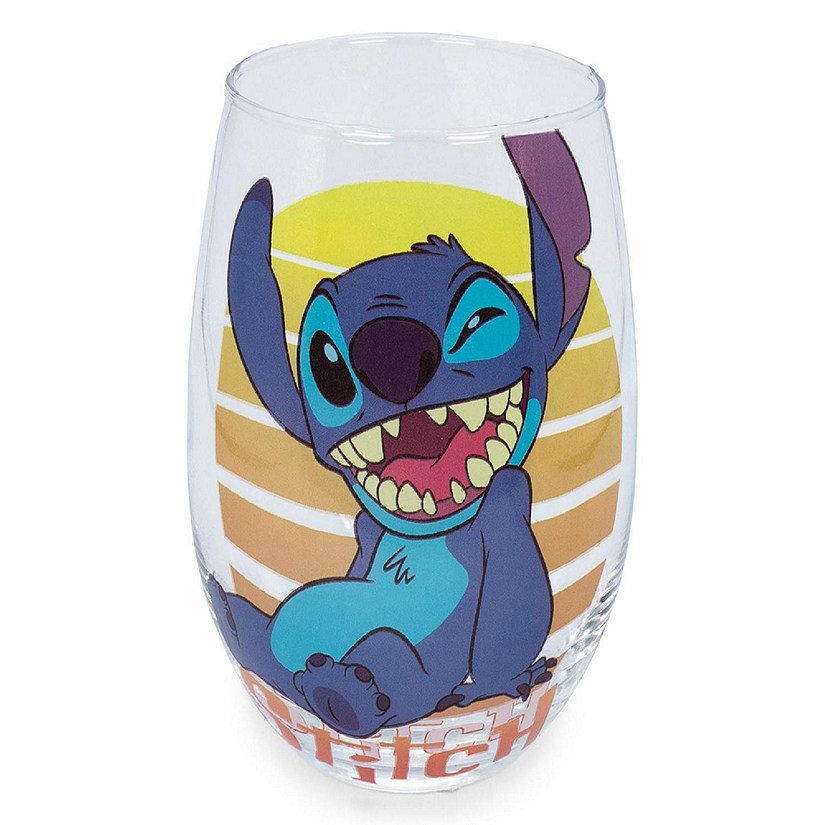 Disney Lilo & Stitch Stemless Wine Glass  Holds 20 Ounces Image