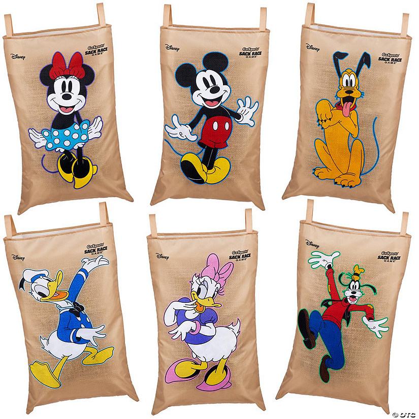 Disney Mickey and Friends Sack Race Party Game by GoSports - 6 Pack Bags for Kids Image