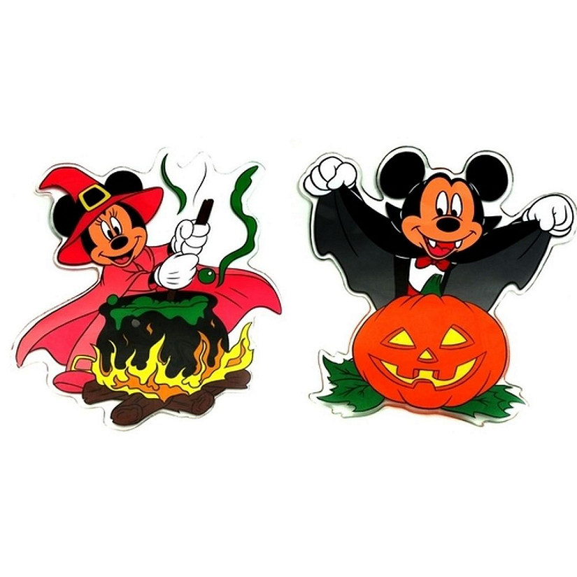 Disney Mickey and Minnie Halloween Window Jelz Set of 2 Image